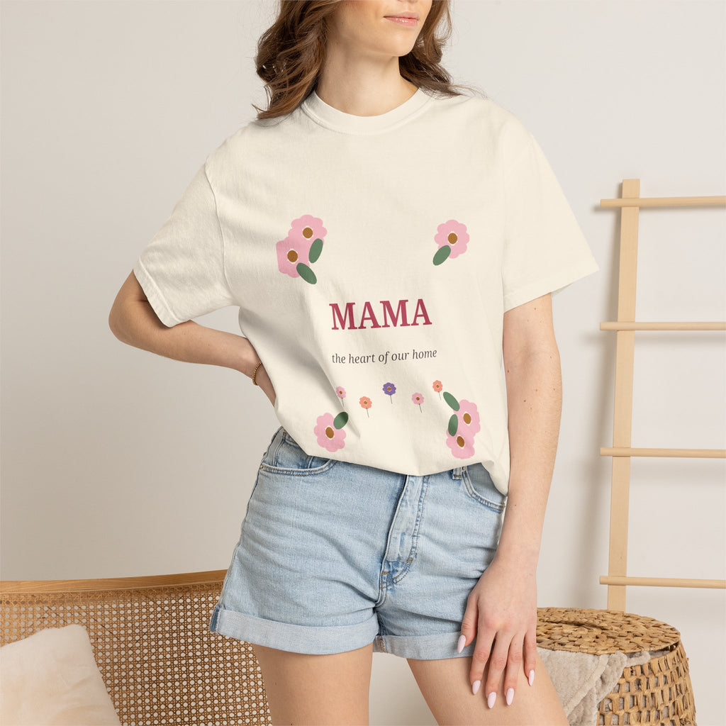 MAMA Floral Comfort Colors Tee | The Heart of Our Home Shirt