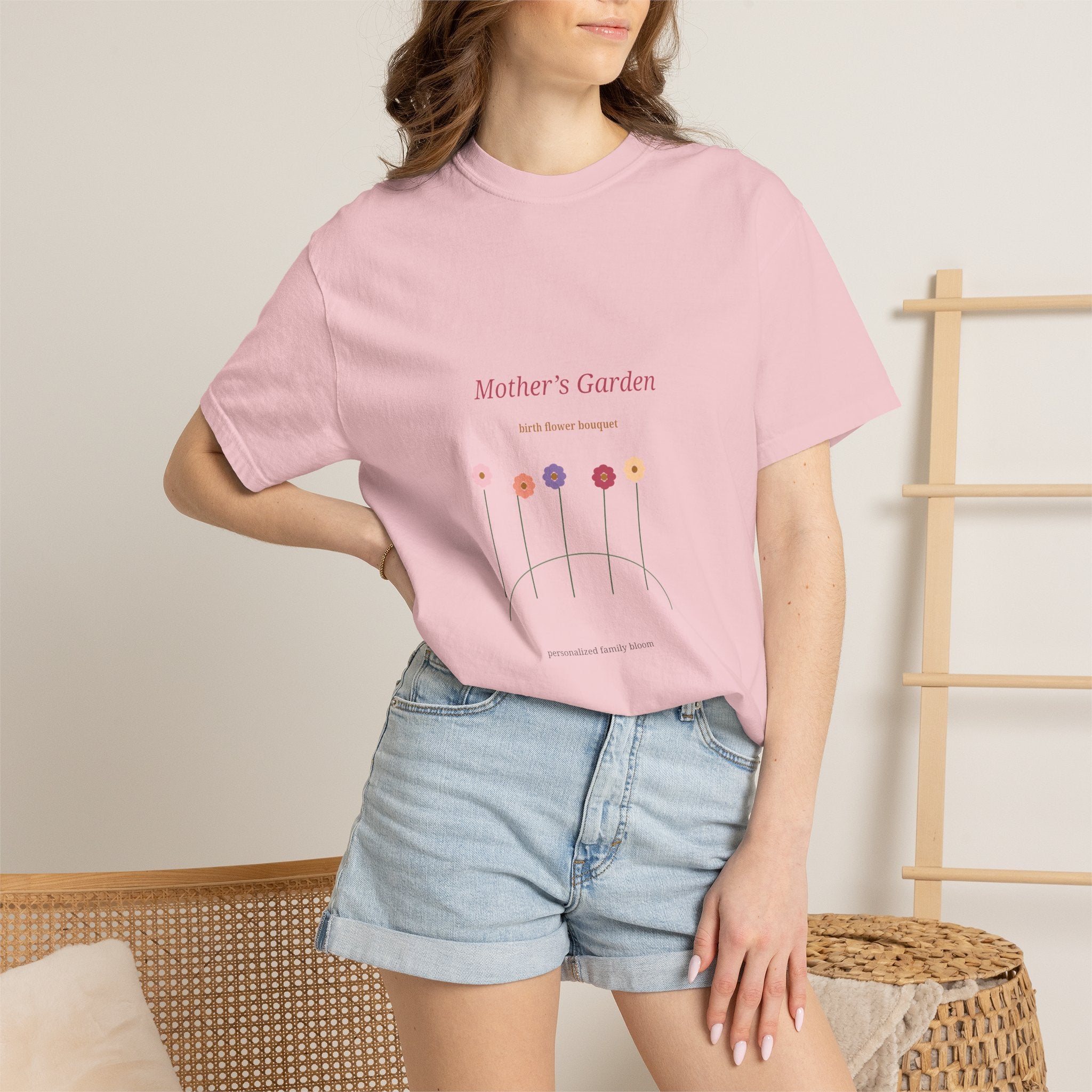Mother's Garden Birth Flower Bouquet Tee | Floral Mom Shirt
