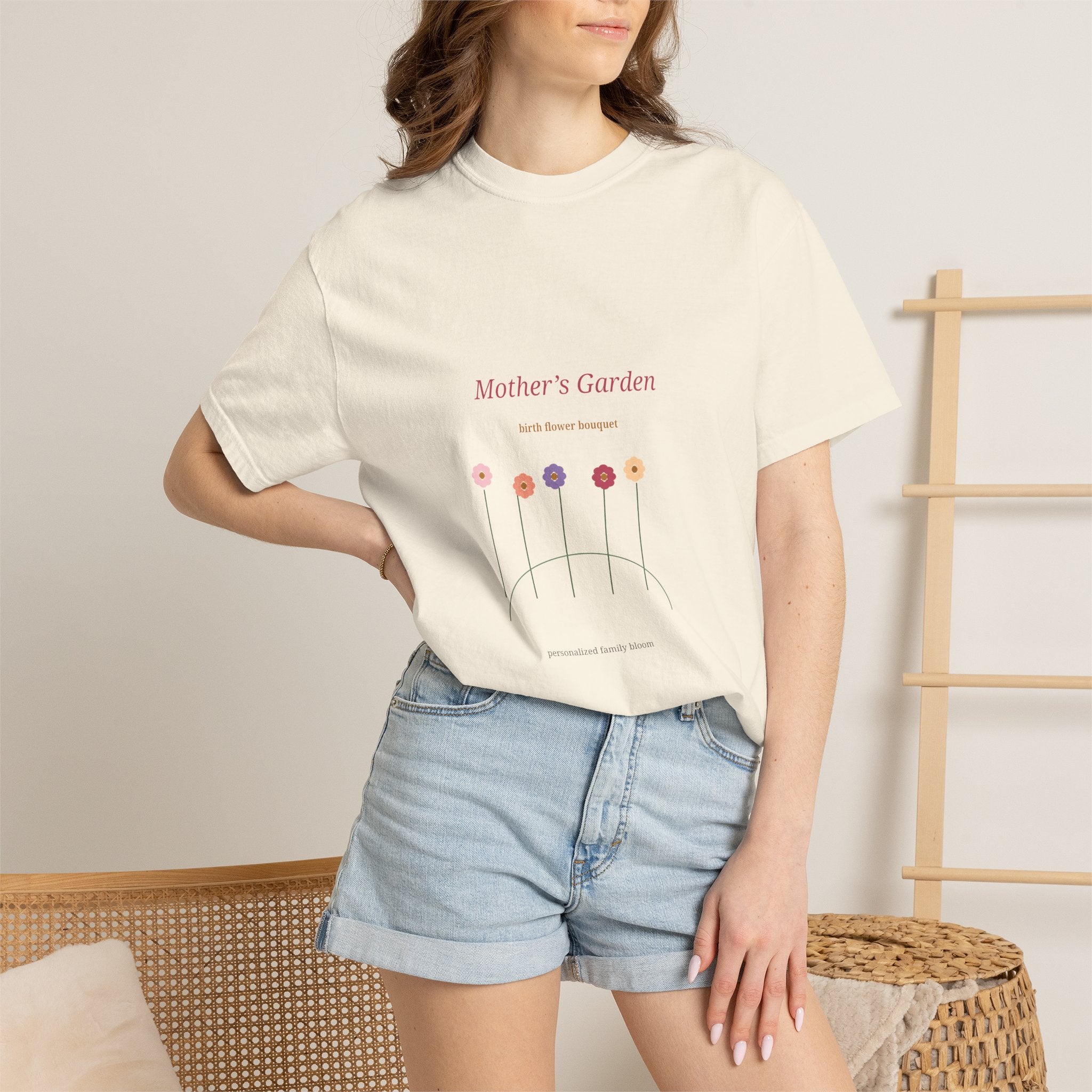 Mother's Garden Birth Flower Bouquet Tee | Floral Mom Shirt