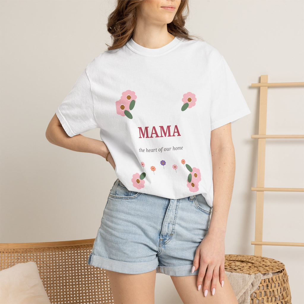 MAMA Floral Comfort Colors Tee | The Heart of Our Home Shirt