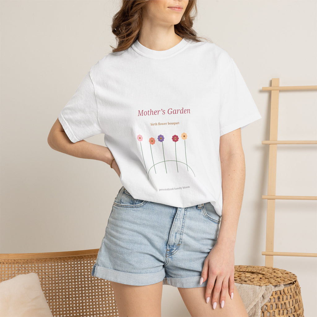 Mother's Garden Birth Flower Bouquet Tee | Floral Mom Shirt