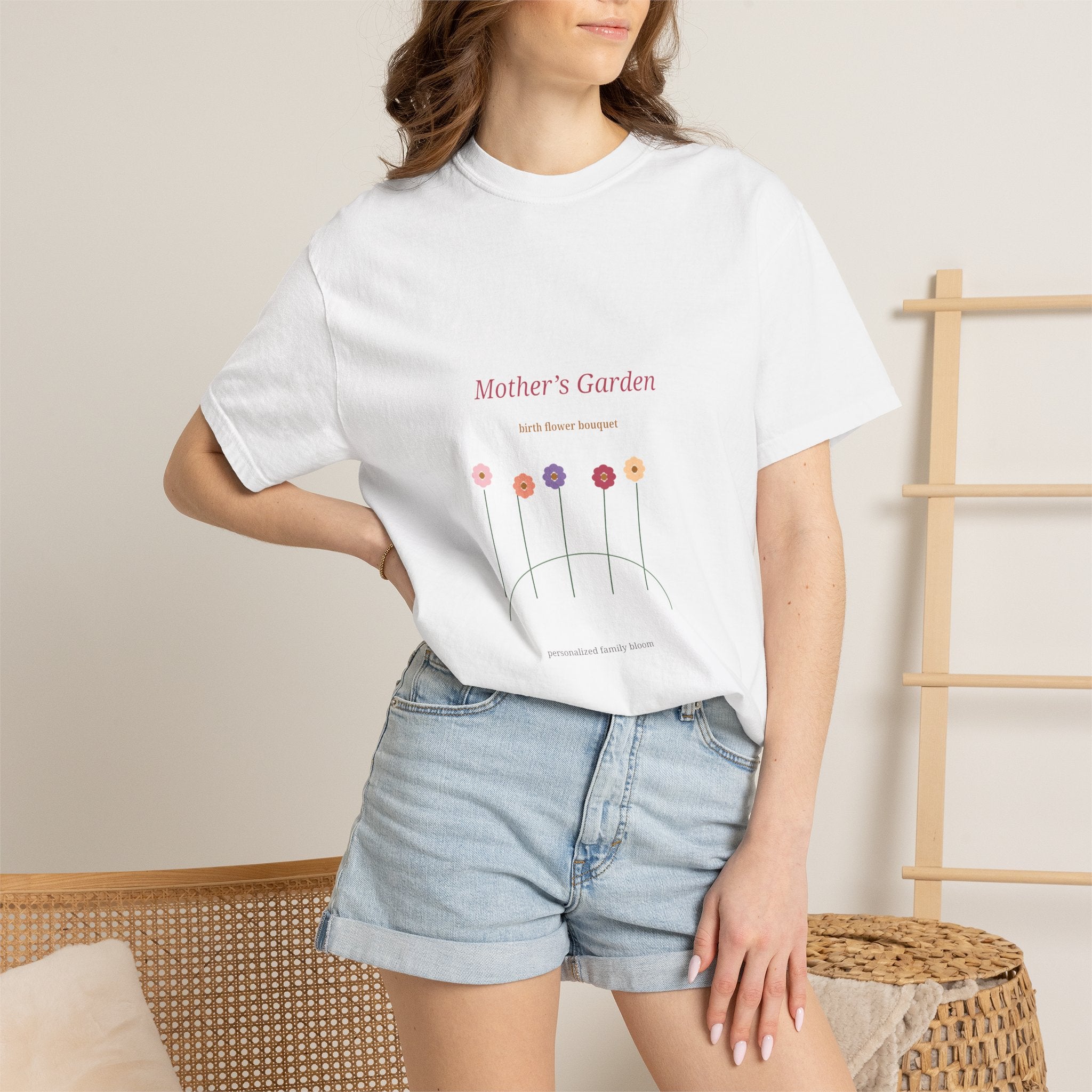 Mother's Garden Birth Flower Bouquet Tee | Floral Mom Shirt