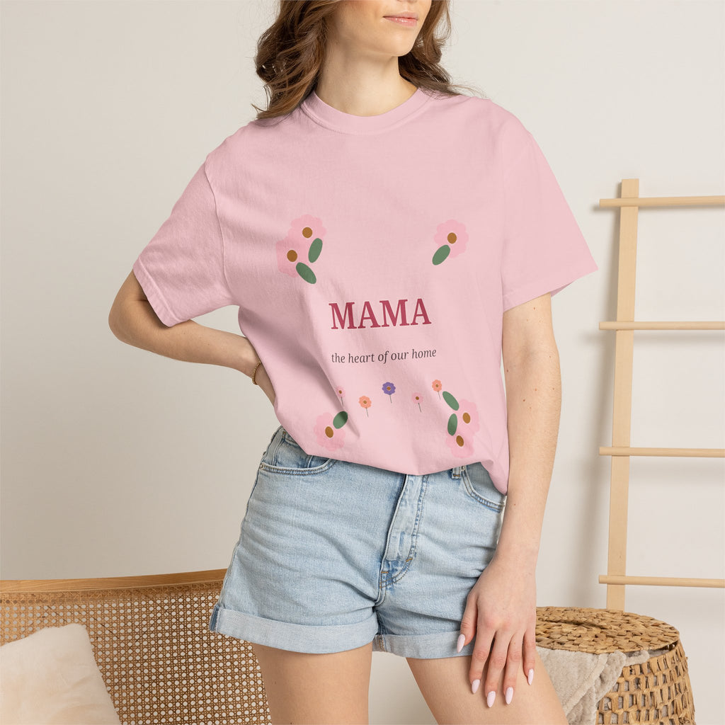 MAMA Floral Comfort Colors Tee | The Heart of Our Home Shirt